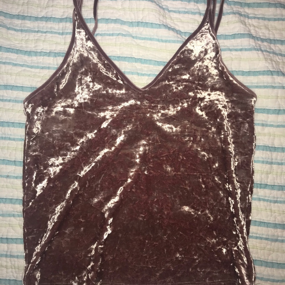Pink velvet tank top